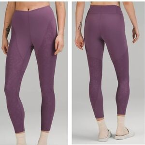 Lululemon Lab Embossed Nulu Yoga Tight 25" Tracer Emboss Dusty Amethyst Size 12